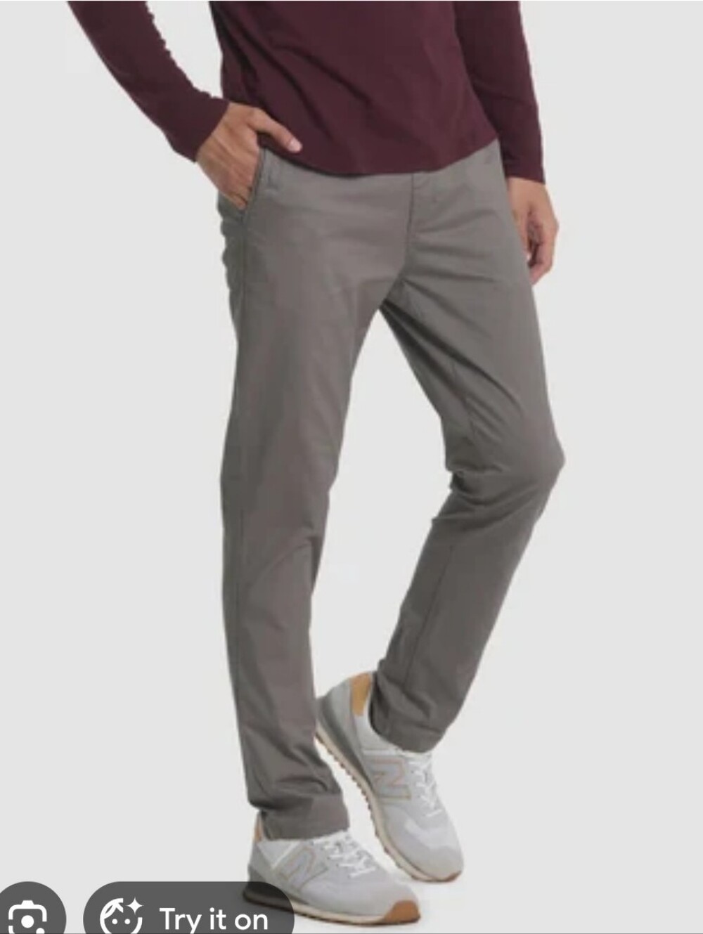 Vuori Men's Size 34 Brownish Gray Collins Chino Pant Inseam 29 No Tag